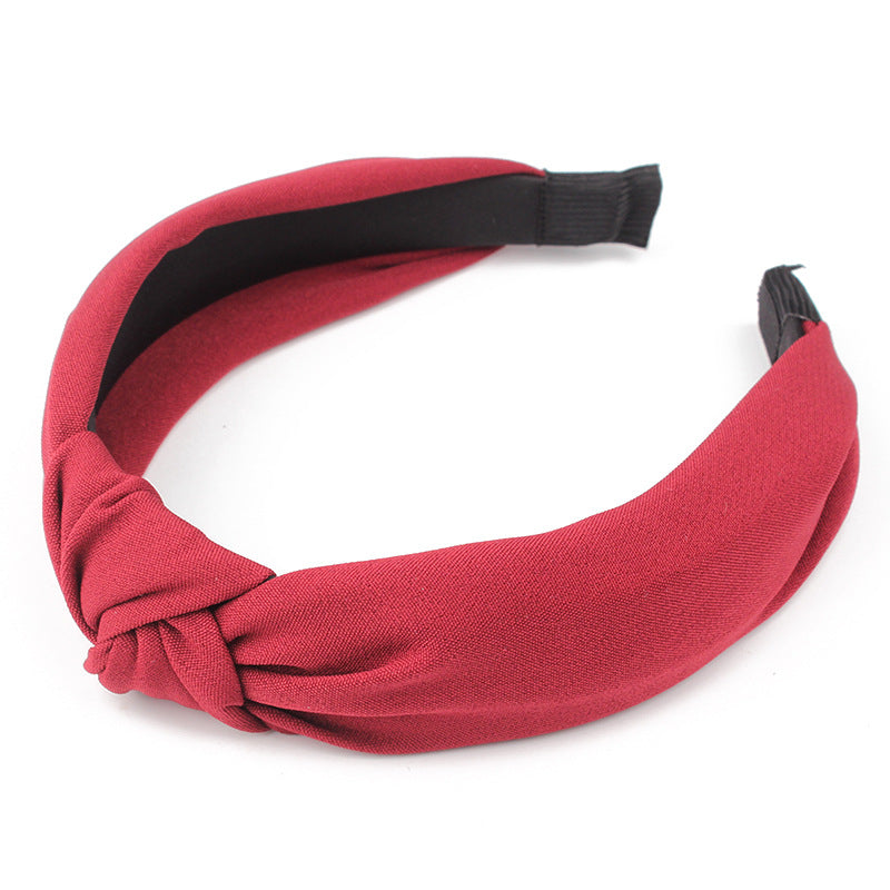 Wholesale Cross Wide Edge Knotted Fabric Headbands